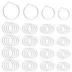 Hoop Earring Findings Stainless Steel Earrings Beading Round Earrings Open Beading Hoop for Jewelry Making DIY Crafts Art Creation (siliver (25/30/35/40mm) - color: siliver (25/30/35/40mm）