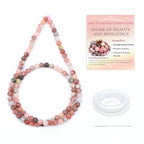 Natural Stone Beads Round Genuine Real Stone Beading Strand Loose Gemstones DIY Smooth Bead for Bracelet Necklace Earrings Jewelry Making (Red Plum Blossom Stone, 4mm 90 Pieces) - color: Red Plum Blossom Stone, size: 4mm 90pcs
