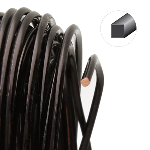 The Beadsmith Square Craft Wire - Soft Temper Beading Wire, Black Color, 18 Gauge, 7 Yards - color: Black, size: 18 Gauge, 7 Yard Coil