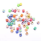 ToBeIT Acrylic Alphabet Letter A-Z Cube Beads 1000 pcs for Jewelry Making, Bracelets, Necklaces(6mm) (6 * 6color-Gold(Green)) - color: color-gold(green)