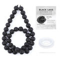 Natural Stone Beads Round Genuine Real Stone Beading Strand Loose Gemstones DIY Smooth Bead for Bracelet Necklace Earrings Jewelry Making (Black Lava, 10mm 36 Pieces) - color: Black Lava, size: 10mm 36pcs