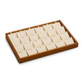 Oirlv Wood 24 Grids Jewelry Tray with Removable Inserts Jewelry Pads Necklace/Pendant Display Organizer Tray(Creamy-white) - color: Creamy-white 24 grid necklace/pendant jewelry tray
