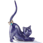 PUDDING CABIN Cat Lover Gifts for Women - Purple Cat Ring Holder Ring Stand Organizer - Purple Preppy Room Decor Aesthetic -Mothers Day Birthday Gifts for Women Mom Girls - style: Purple Cat