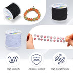 Elastic Cord 2 Rolls, 330 Feet, 1mm Sturdy Stretchy String, Elastic String for Bracelets, Beading, Necklaces, Jewelry Making, and Craft Supplies