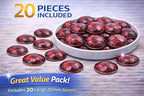 25mm Ruby Garnet A28 Flat Back Round Acrylic Rhinestones Plastic Circle Gems for Costume Making Cosplay Jewels Pro Grade Embelishments - 20 Pieces - color: Red Ruby A28