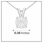 Mariell Cubic Zirconia Crystal Pendant Necklace for Women, 2 Carat 8mm CZ, for Brides, Wedding, Mother's Day Jewelry Gift - color: Champagne