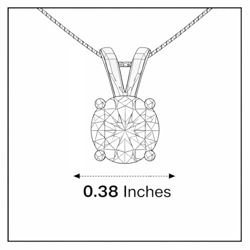 Mariell Cubic Zirconia Crystal Pendant Necklace for Women, 2 Carat 8mm CZ, for Brides, Wedding, Mother's Day Jewelry Gift - color: Champagne