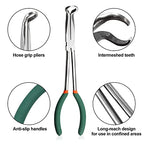SPEEDWOX Long Reach Hose Grip Pliers 11 Inches Circle Plier Serrated Jaws Ring Nose Pliers High Leverage Reduce Efforts Non-slip Handle - style: Hose Grip Pliers