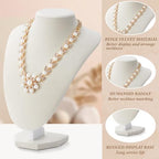 Huquary 6 Pcs Necklace Display Stand Necklace Holder Jewelry Bust Display Stands for Selling Home Store Trade Shows Photography Props Retail(Beige,Velvet) - color: Beige