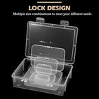 Jetec 6 Pieces Mini Plastic Clear Beads Storage Containers Box for Collecting Small Items, Beads, Jewelry, Business Cards, Game Pieces, Crafts (4 Size) - size: Mixed Sizes