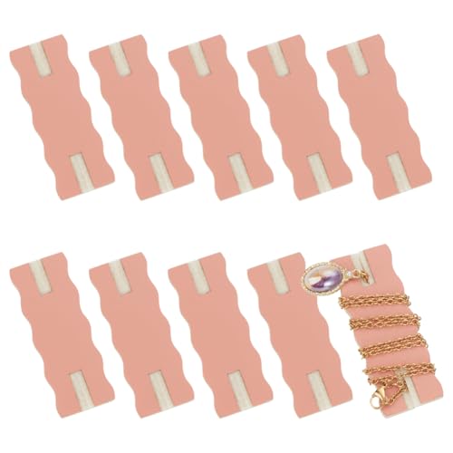 OLYCRAFT 10pcs Portable Tangle-Free Jewelry Organizer 1x2.6x0.1 Inch Rectangle Tangle-Free Necklaces Containers Necklace Card Holder Universal Jewelry Storage Case for Chain Necklaces Jewelry Storage - color: Light Salmon
