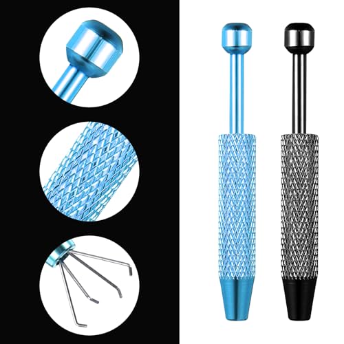 5PCS Piercing Tools for Changing Jewelry, Mini Stainless Steel 4-Claw Jeweler's Pick up Tool Piercing Ball Grabber Tool for Ic Chip Electronic Components Small Parts(2.47×0.31 Inches, 5 Colors)