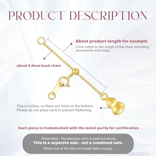18k Yellow Gold 1"/2"/3"/4"/5"/6" Adjustable Necklace Extender Chain, 18k Gold Adjustable Necklace Extender Bracelet Anklet Extension Chain, Adjustable Bracelet Extender 18k Gold - color: style 2, size: 3inch