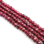 Natural Stone Beads Garnet Gemstone Faceted Loose Beads for DIY Jewelry Making Necklace Bracelrt 2 Strands/Pack Length 15" Size 4.5mm - size: 4.5mm