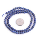 Matte 4mm Natural Blue Lapis Lazuli Beads, 15 inch Strand Frosted Blue Round Stone Gemstone Loose Spacer Beads for Jewelry Making Necklace Bracelets Earrings - color: Blue Lapis Lazuli, size: 4mm