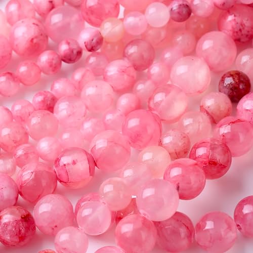 Blood Red Persian Jade Stone Beads for Jewelry Making DIY Bracelet Necklace Jewelry Making 1 Strand 15.5inch 35PCS 10MM - color: Blood red Persian jade, size: 10MM