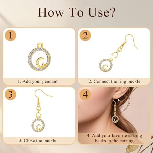 180PCS Earring Making Kits 14K Gold Earring Hooks Hypoallergenic Ear Wires Fish Hook for DIY Jewelry Making Bulk Pack - color: 14k Gold
