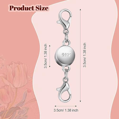 925 Silver and Gold Magnetic Necklace Clasps, Round Necklace Clasp Closures for Jewelry Making,Magnetic Necklace Clasps and Extenders,for Bracelet Necklace and Accessories (3pcs Silver) - color: 3pcs silver