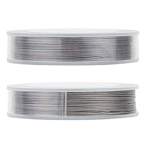 BENECREAT 7 Strands 195FT 0.5MM Stainless Steel Bead String Wire Tarnish Resistant Steel Wire for Necklace Bracelet Making - color: Stainless Steel, size: 0.5mm - 7 Strands