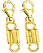 Dailyacc 925 Silver Lobster Magnetic Necklace Clasps and Closures Safety Sterling Silver with 14K Gold Jewelry Converters for Bracelets Chain Extender - color: 2pcs Gold