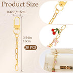 Hzopcw 30pcs Gold Keychain Making Kit, Key Ring Swivel Snap Hook Chains, Extender Keychain Bag Charm Kits for DIY Crafts Jewelry Making Handbag Purses- A Style - color: Gold-30pcs-A Style