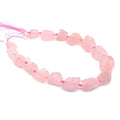 Natural Rose Quartz Crystal Nugget Raw Graduated Beads Strand 2mm Hole Drilled - color: Rose Quartz