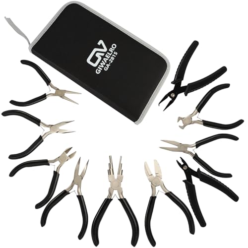Giwaelro Jewelry Pliers Set, 10 PCS Professional Pliers for Jewelry Making, Repair and Wire Wrapping