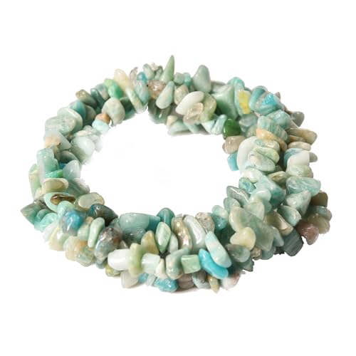 5-8mm 34 inches Natural Crystal Stone Beads for Jewelry Making Tumbled Drilled Irregular Gravel Gemstones Chips Stone Beads by Strand (Amazonite) - color: AAA Amazonite