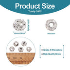 Craftdady 30Pcs Crystal Rhinestone Disco Ball Beads 12mm Rondelle Round Loose Beads Platinum Brass Spacer Beads for Bracelet Necklace Earring Craft Making - color: Platinum-12x10mm