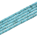 150pcs 4x2mm Natural Turquoise Disk Rondelle Spacer Semi Precious Gemstone Loose Stone Beads for Jewelry Making 15 Inch - color: Turquoise