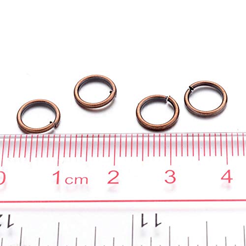 KISSITTY 50g Red Copper Plated Brass Open Jump Rings 8x1mm Round Chainmail Jewelry Making Connectors (About 360pcs) - color: Red Copper#8mm