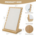 MyGift necklace display standMyGift 2-Pack Bamboo Jewelry Display Stands with PU Panel & Multi-Rung Design – Detachable Bases, Non-Scratch Surface jewelry display for vendors, - color: White