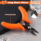 Mini Long Nose Pliers Tweezer Nose Pliers Specialty Pointed Nose 1mm Diameter Tip 4-Inch Precision Needle Nose Pliers Flat Smooth Jaw Jewellery Making Tool - style: Mini Long Nose Pliers