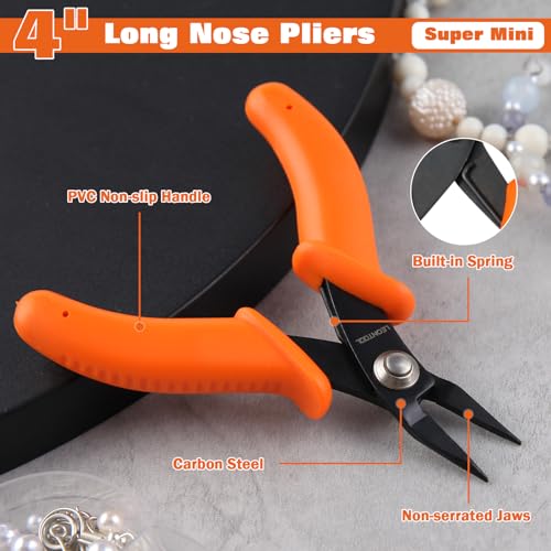 Mini Long Nose Pliers Tweezer Nose Pliers Specialty Pointed Nose 1mm Diameter Tip 4-Inch Precision Needle Nose Pliers Flat Smooth Jaw Jewellery Making Tool - style: Mini Long Nose Pliers