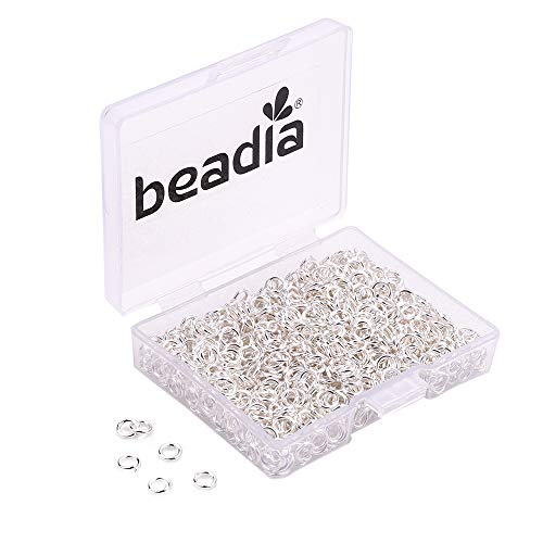 BEADIA Open Jump Rings Sliver 0.6x4mm 1000pcs for DIY Jewelry Making Supplies - color: Silver, size: 0.6*4mm