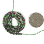 3mm Green Ruby Zoisite Faceted Gemstone Round Loose Beads Strand 15.5-16" DIY Jewelry Making - color: Green Ruby Zoisite