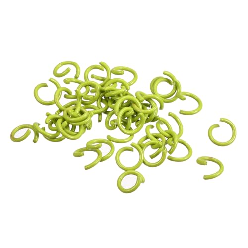 uxcell Open Jump Rings, 8mm Colorful O-Ring Connectors for DIY Crafts Jewelry Making, Carbon Steel, Bright Green, 100Pcs - color: Bright Green, size: 8mm