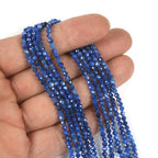 3mm Dyed Blue Kyanite Faceted Gemstone Round Loose Beads Strand 15.5-16" DIY Jewelry Making - color: Dyed Blue Kyanite