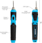 NEIKO 40421A Wireless Soldering Kit, Mini USB Rechargeable Solder Iron Pen, Rapid Heat 356-750°F (180-400°C) Electrical Soldering Kit, LED, 4V Lithium-Ion Battery, Cordless Soldering Iron Kit - style: Cordless Soldering Kit