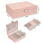 Jewelry Organizer Box Travel Jewelry Box Storage Organizer Case Earring Ring Necklace Box Large Travel Jewelry Case/PINK - color: Pink