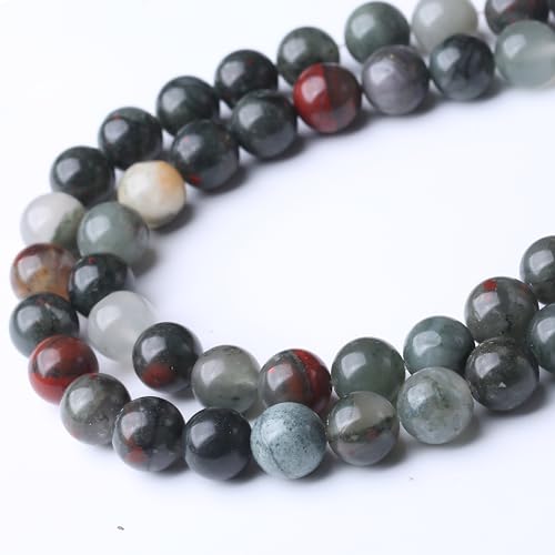 African Bloodstone Stone Beads for Jewelry Making DIY Bracelet Necklace Jewelry Making 1 Strand 15.5inch 90PCS 4MM - color: African Bloodstone Stone, size: 4MM