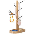 Creative Home Acacia Wood, Metal Tree Holder Stand│ Natural Wood & Black Branch Holder for Mugs, Jewelry & Accessories │ Stylish Kitchen or Vanity Organizer Gift