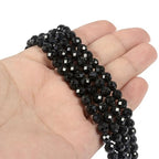 6mm Black Tourmaline Faceted Gemstone Round Loose Beads Strand 15.5-16" DIY Jewelry Making - color: Black Tourmaline