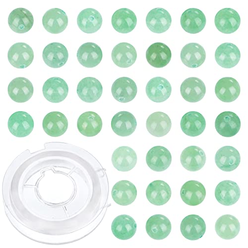 6mm 200pcs Natural Green Aventurine Gemstone Round Loose Beads for Jewelry Making with Crystal Stretch Cord - color: Green Aventurine, size: 6mm