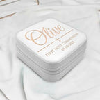 Personalized First Communion Gift for Girls – Custom Jewelry Box with Name & Date, Elegant Keepsake for First Holy Communion - color: Golden Cross
