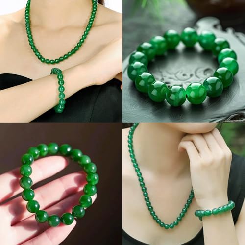 Natural Genuine Stones DIY Tiger Eye Round Spacers 4mm 200pcs Beading Loose Gemstone Hole Size 1mm Charm Smooth Beads for Bracelets Necklaces Earrings (Green Jade 4mm) - color: Green Jade, size: 4mm