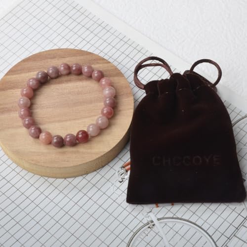 Natural Healing Gemstone Bracelet Handmade Yoga Stretch Elastic Bracelet Stress Relief Crystal Jewelry for Men and Women - color: Angel Quartz(Soothe the mood), size: 4mm
