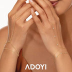 adoyi Gold Bracelets for Women, 14K Gold Plated Stackable Bracelet Stack Set Adjustable Charm Paperclip Chain Cuban Link Layered Waterproof Jewelry Sets Gifts for Womens - color: Gold Style B