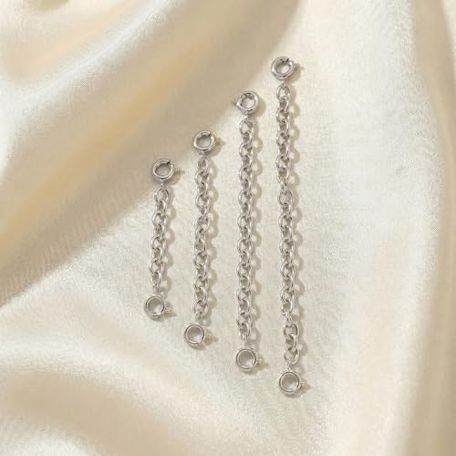 FAMARINE Gold Silver Necklace Extender Chains for Women - color: silver B