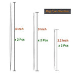 Y-Axis 26 Pcs Assorted Beading Needles Including 6 Pcs Big Eye Beading Needles + 20 Pcs Long Straight Beading Thread Needles with Needle Bottle - style: Silvery needle eyes-26Pcs